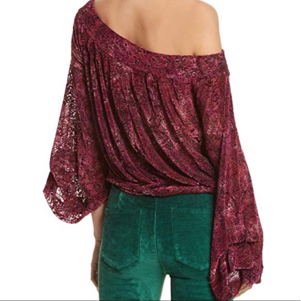 Free People OTS velvet lace top - Picture 3 of 8